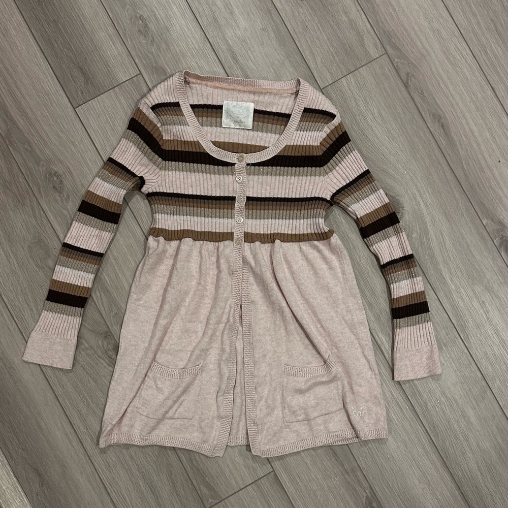 Girls Justice half button sweater cardigan size 16